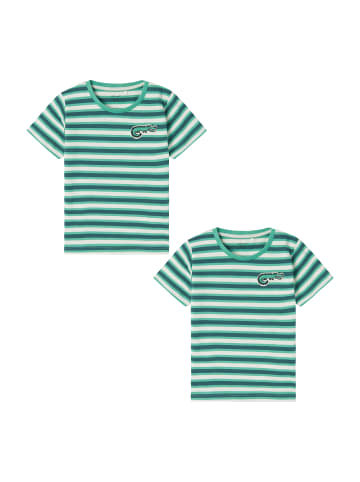 name it T-Shirt 2er-Set Print Design Rundhals Kurzarm in Grün-2