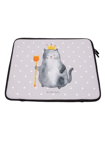 Mr. & Mrs. Panda Laptop Sleeve Katze König ohne Spruch in Grau Pastell
