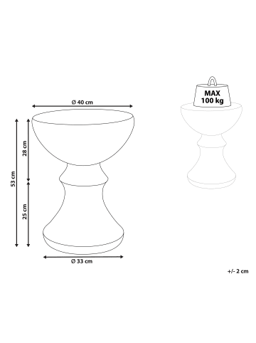 Beliani Beistelltisch CALDARO in Heller Holzfarbton - (W) 40 x (H) 53 x (L) 40 cm