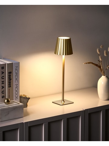 Beliani Tischlampe für den Außenbereich ABARO in Gold - (W) 10 x (H) 38 x (L) 10 cm