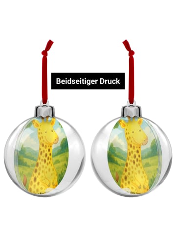 Mr. & Mrs. Panda Weihnachtsanhänger Giraffe Zufrieden Design ohn... in Weiß