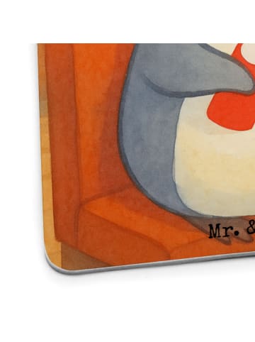 Mr. & Mrs. Panda Bierfilzl Pinguin Pommes Design ohne Spruch in Weiß