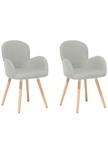 Beliani 2er-Set Esszimmerstuhl BROOKVILLE in Grau/Braun