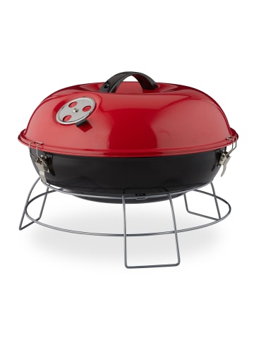 relaxdays Kugelgrill in Rot - Ø 36 cm