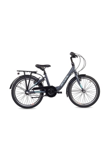 S'COOL Kinderfahrrad - chiX 20 Zoll 3-Gang | ab 6 Jahre - Dark Grey/Aqua