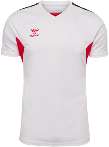 Hummel Hummel T-Shirt S/S Hmlauthentic Multisport Herren Atmungsaktiv Schnelltrocknend in WHITE/TRUE RED