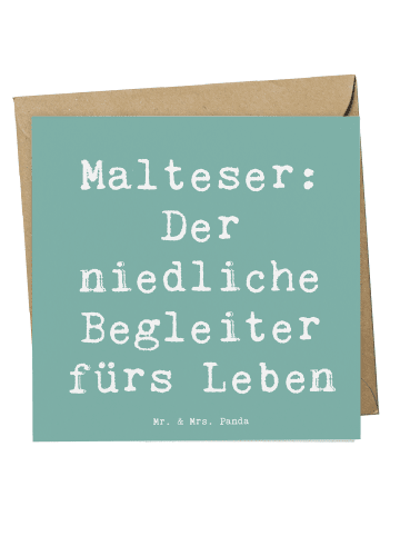 Mr. & Mrs. Panda Deluxe Karte Spruch Malteser Begleiter mit Spruch in Meeresbrise