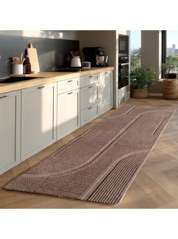 KADIMA DESIGN Teppich Kurzflor Boho Design Microfaser Baumwolle Schlafzimmer in Beige