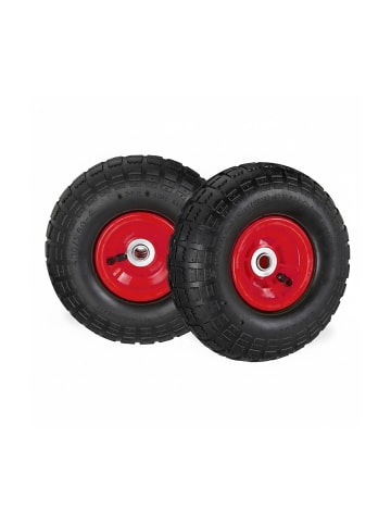 relaxdays 8x Sackkarrenrad in Schwarz-Rot - (H)85 x Ø260 mm