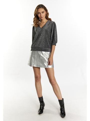 faina Damen Glitzershirt in Silber Schwarz
