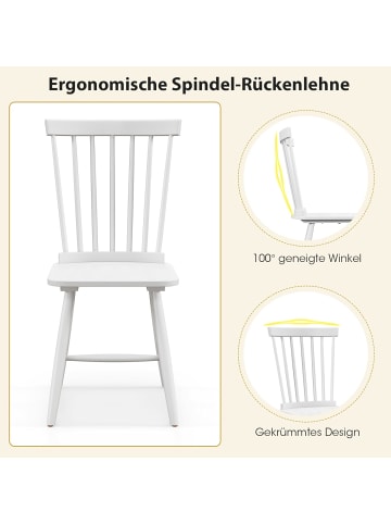 COSTWAY Esszimmerstühle 2er Set in Weiß