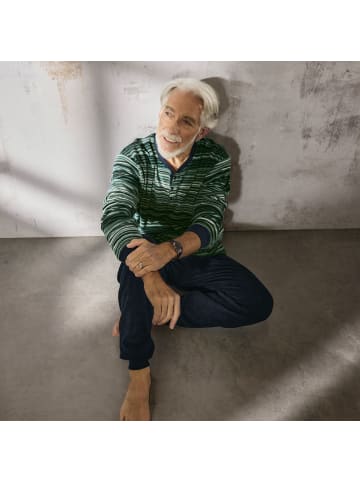 Erwin Müller Frottee Schlafanzug in dunkelblau