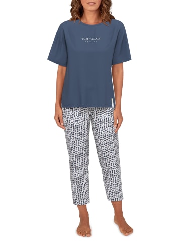 Tom Tailor Pyjama Westport in blau-dunkel-Allover