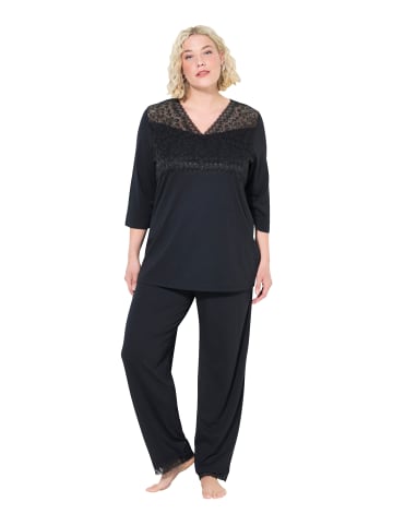Ulla Popken Pyjama in schwarz