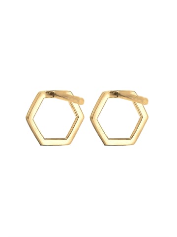 Elli Ohrringe 925 Sterling Silber Geo, Hexagon in Gold