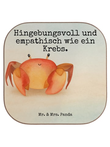 Mr. & Mrs. Panda Holzuntersetzer Sternzeichen Krebs Design mit S... in Weiß