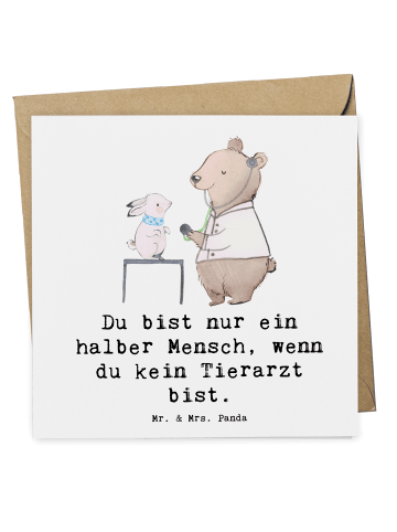 Mr. & Mrs. Panda Glückwunschkarte Tierarzt Herz mit Spruch in Weiß