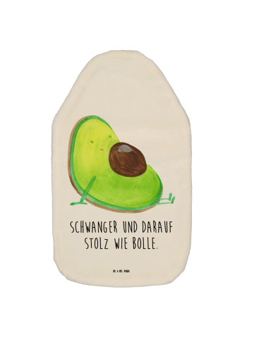 Mr. & Mrs. Panda Wärmflasche Avocado Schwangerschaft mit Spruch in Weiß