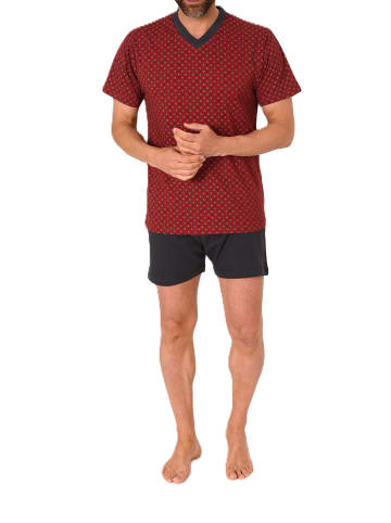 NORMANN kurzarm Schlafanzug Shorty Pyjama print - 77244 in rot