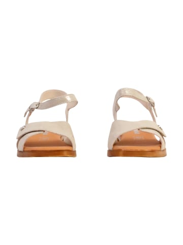 Divine Factory Alénoa-Sandalen mit Absatz aus Leder Gold