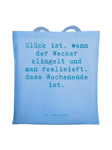 Mr. & Mrs. Panda Schultasche Spruch Glück am Wochenende mit Spruch in Sky Blue