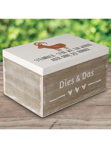 Mr. & Mrs. Panda Erinnerungsbox Steinbock Entschlossen mit Spruch in Weiß