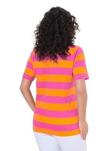 Ulla Popken Poloshirt in kräftiges pink