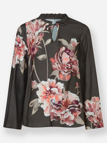 Heine Druckbluse in graphit-rotbraun-bedruckt