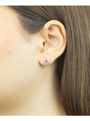 Diamant L'éternel Ohrringe aus 375 Weißgold mit 0.13 Karat Diamant mit Amethyst
