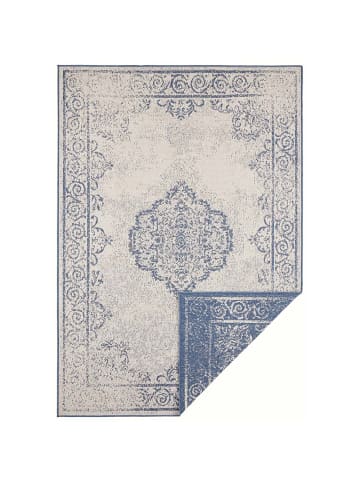 NORTHRUGS In- & Outdoor Wendeteppich Cebu Blau Creme