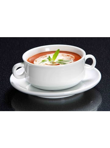 Ritzenhoff & Breker 6er Set Suppentasse mit Untertasse Bianco 245 ml weiß in weiß
