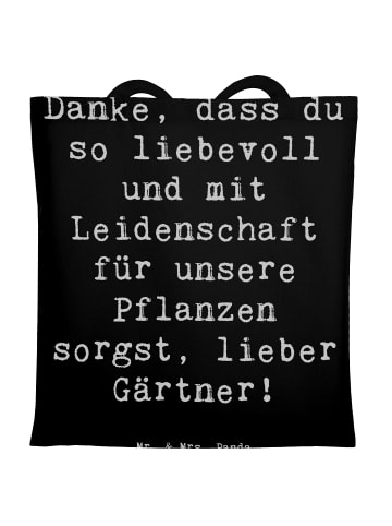 Mr. & Mrs. Panda Tragetasche Lieber Gärtner mit Spruch in Schwarz