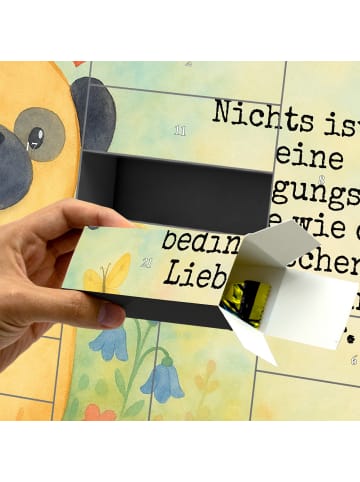 Mr. & Mrs. Panda Befüllbarer Adventskalender Mops Design mit Spruch in Weiß