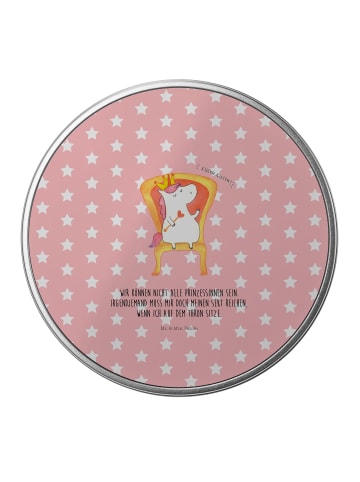 Mr. & Mrs. Panda Blechdose rund Einhorn Prinzessin mit Spruch in Rot Pastell