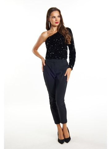 faina Damen One-Shoulder Top in Schwarz