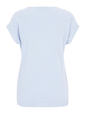 BETTY & CO Strukturshirt mit Gummizug in Weiß/Blau