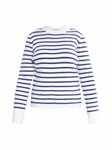 DreiMaster Maritim Strick Pullover in Wollweiss Marine