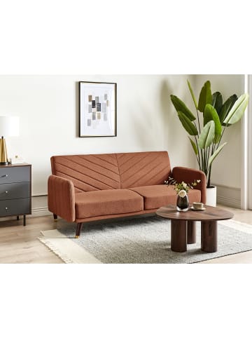 Beliani 3-Sitzer Sofa SENJA in Orange/Gold/Braun - (W) 198 x (H) 87 x (L) 95 cm