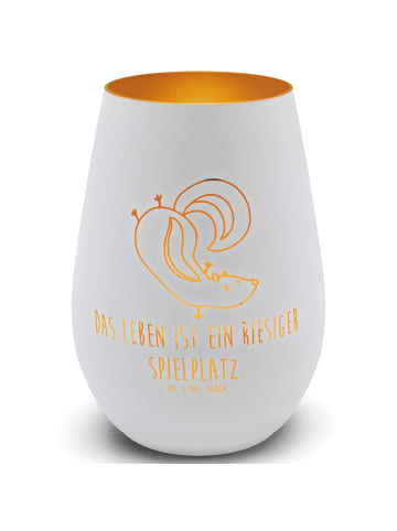 Mr. & Mrs. Panda Laterne Stinktier Handstand mit Spruch in Weiß