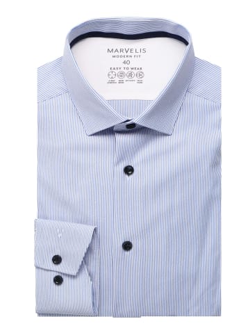 MARVELIS Modern Fit Easy To Wear Hemd in Bleu 11