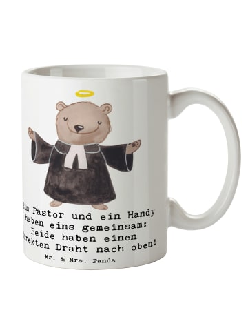 Mr. & Mrs. Panda Geschenktasse Pastor Verbindung mit Spruch in Weiß
