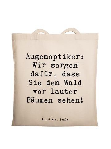 Mr. & Mrs. Panda Tragetasche Spruch Augenoptiker Klarblick mit S... in Creme