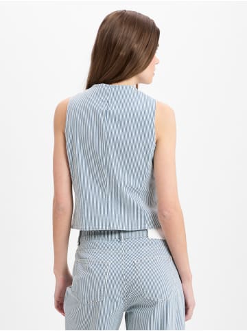 comma Weste in blau weiß - 0001