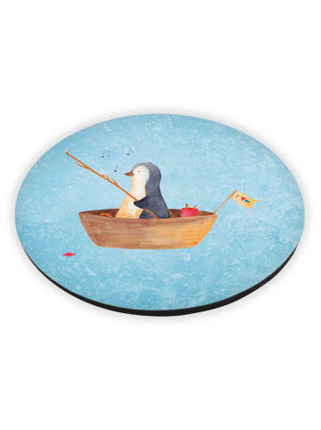 Mr. & Mrs. Panda Kühlschrankmagnet Pinguin Angelboot ohne Spruch in Eisblau
