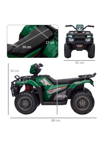 HOMCOM 12V Kinderquad Kinder 3-5 Jahre Grün