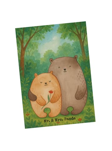 Mr. & Mrs. Panda Ansichtskarte Bären Liebe Design ohne Spruch in Weiß