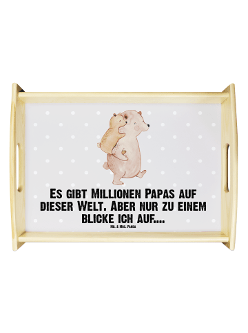 Mr. & Mrs. Panda Sofa Tablett Papa Bär mit Spruch in Grau Pastell