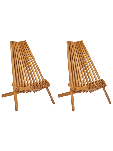 Beliani 2er-Set Gartenstuhl BELLANO in Braun
