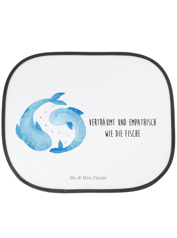 Mr. & Mrs. Panda pkw sonnenschutz Sternzeichen Fische mit Spruch in Weiß