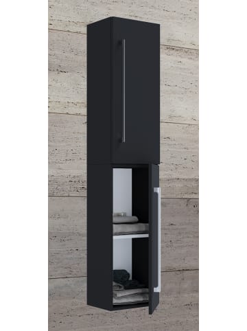 VCM  Holz Badmöbel Bad Hochschrank Badschrank Badinos 2 in Schwarz